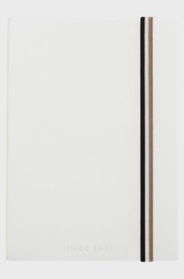 A5 notebook in white faux leather, White