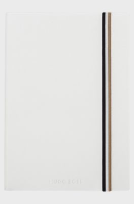 DIN-A5-Notizbuch aus wei&szlig;em Kunstleder, Wei&szlig;