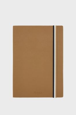 A5ノートブック キャメル フェイクレザー シグネチャーストライプ ストラップ, アソートメントセット