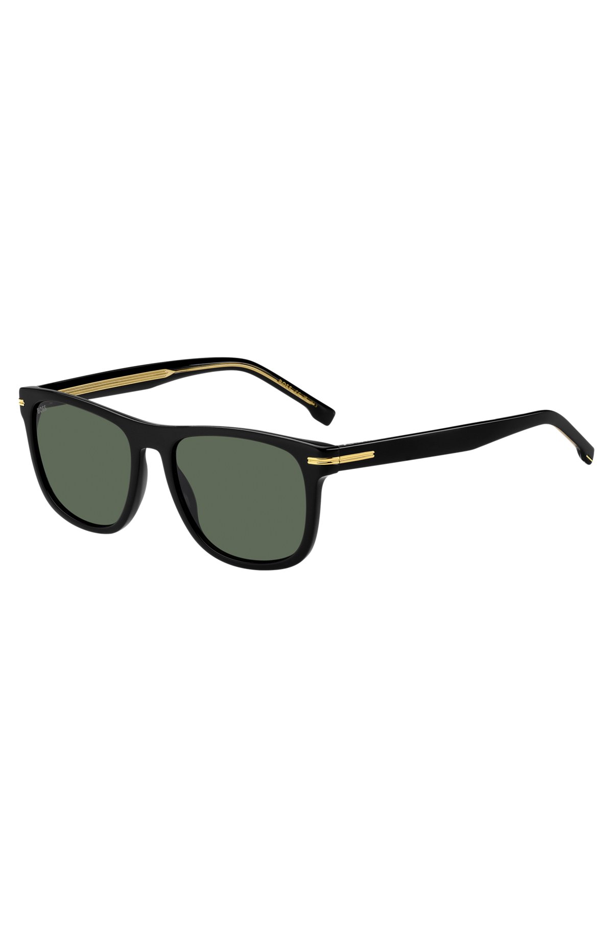 BOSS - Black-acetate sunglasses with gold-tone hardware