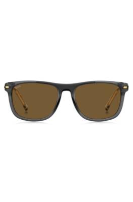 Hugo Boss Grey-acetate Sunglasses With Gradient Effect In Gray