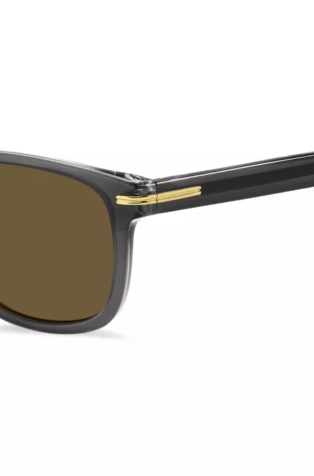 Lunettes de soleil en acétate gris avec effet en dégradé