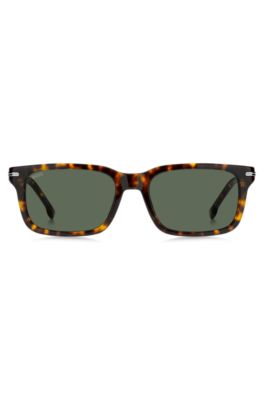 Havana-acetate sunglasses with silver-tone hardware, Brown