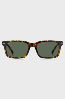 Havana-acetate sunglasses with silver-tone hardware, Brown