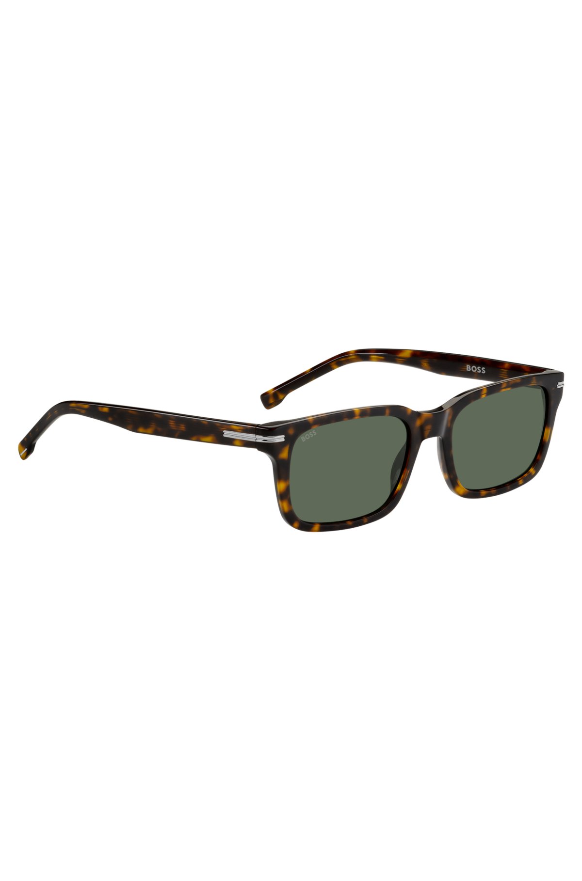Havana-acetate sunglasses with silver-tone hardware, Brown