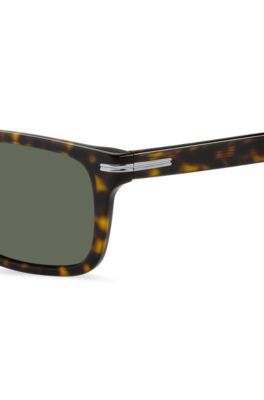 Havana-acetate sunglasses with silver-tone hardware, Brown