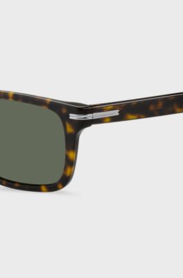 Havana-acetate sunglasses with silver-tone hardware, Brown