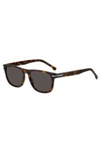 Havana-acetate sunglasses with silver-tone hardware, Brown