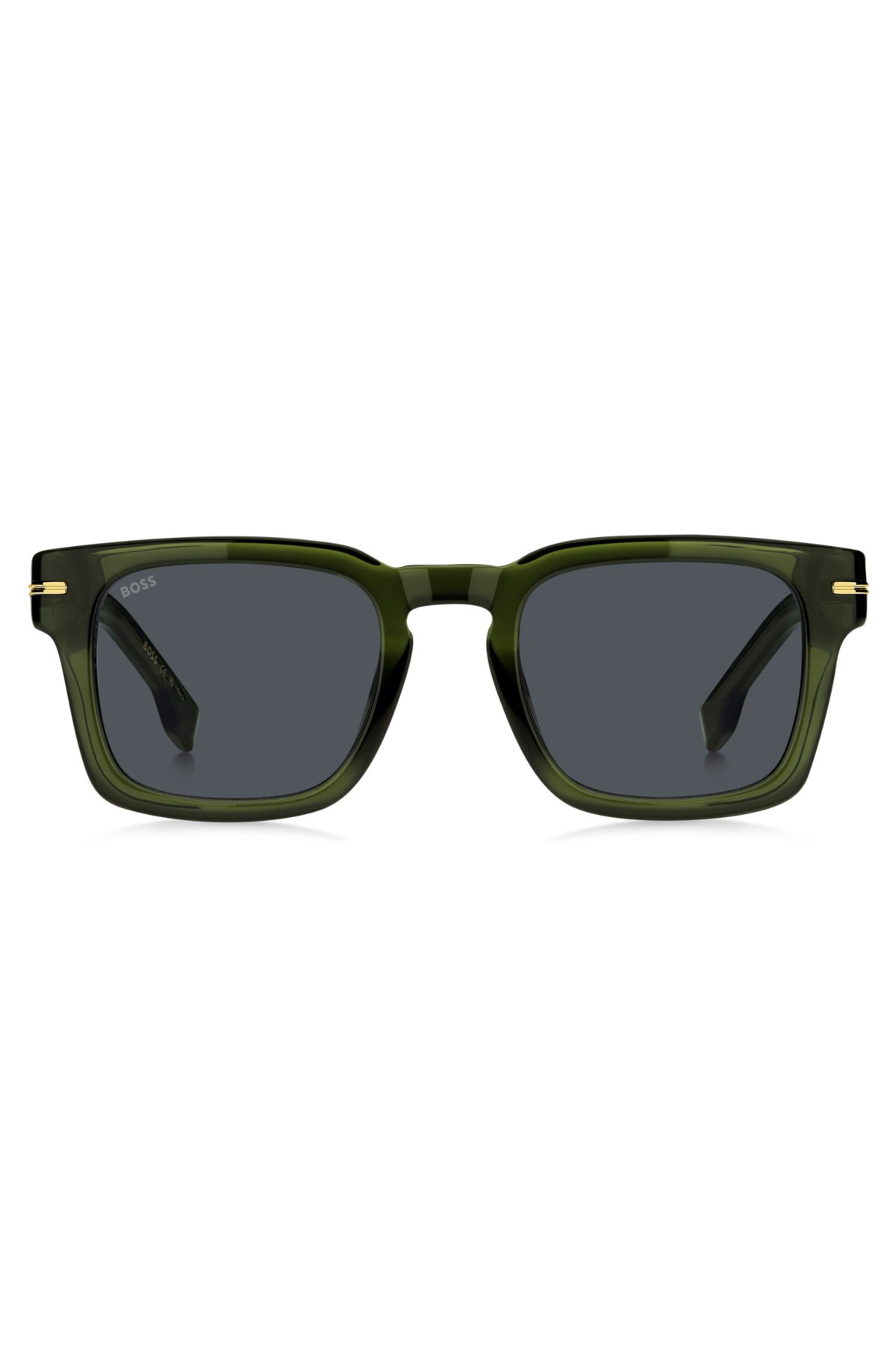 Green-acetate sunglasses with gold-tone hardware, Green