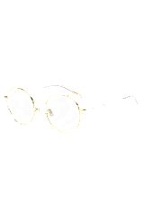 Round gold-tone optical frames with lasered logo, Gold
