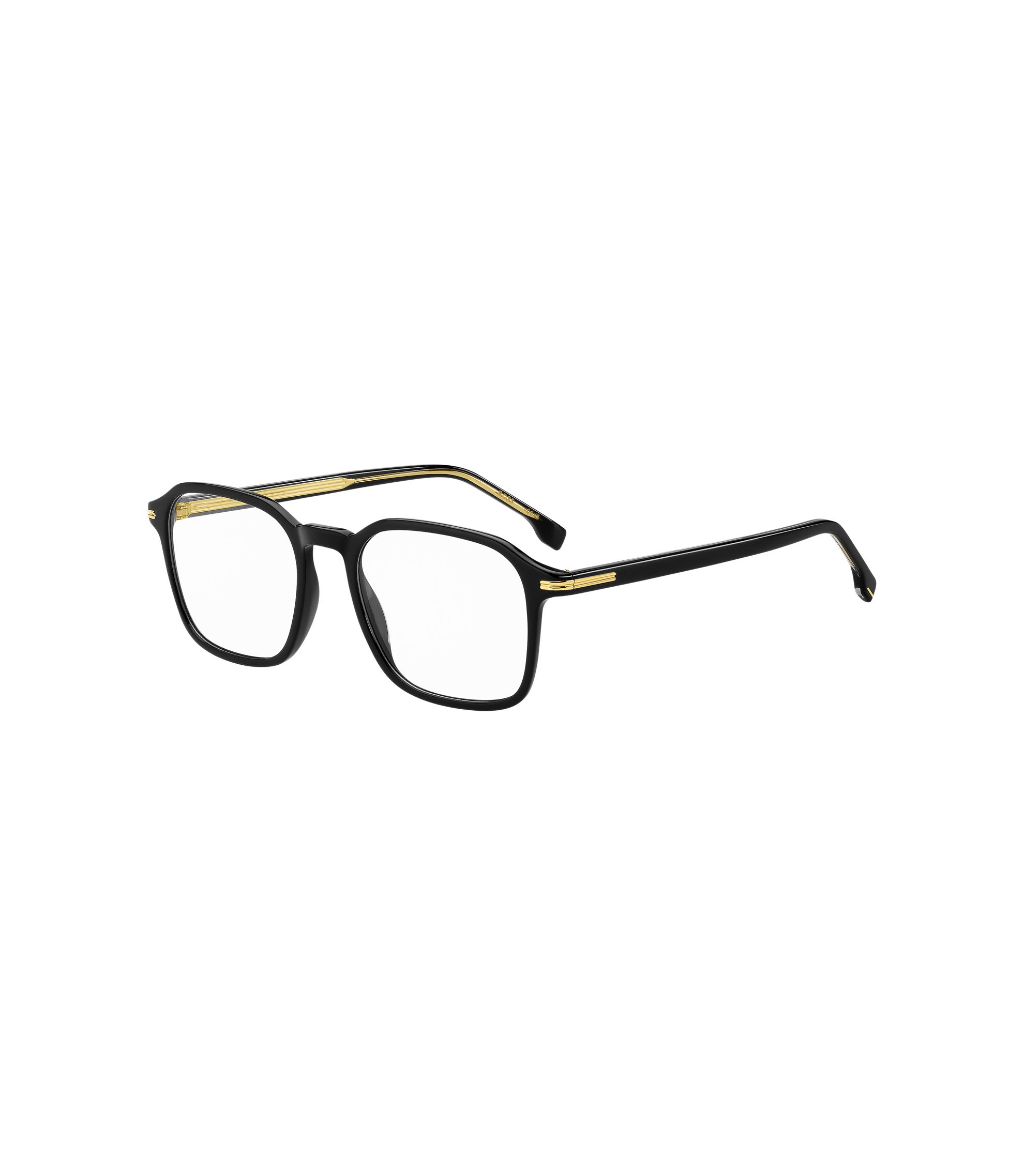 BOSS - Black-acetate optical frames with gold-tone details - Black