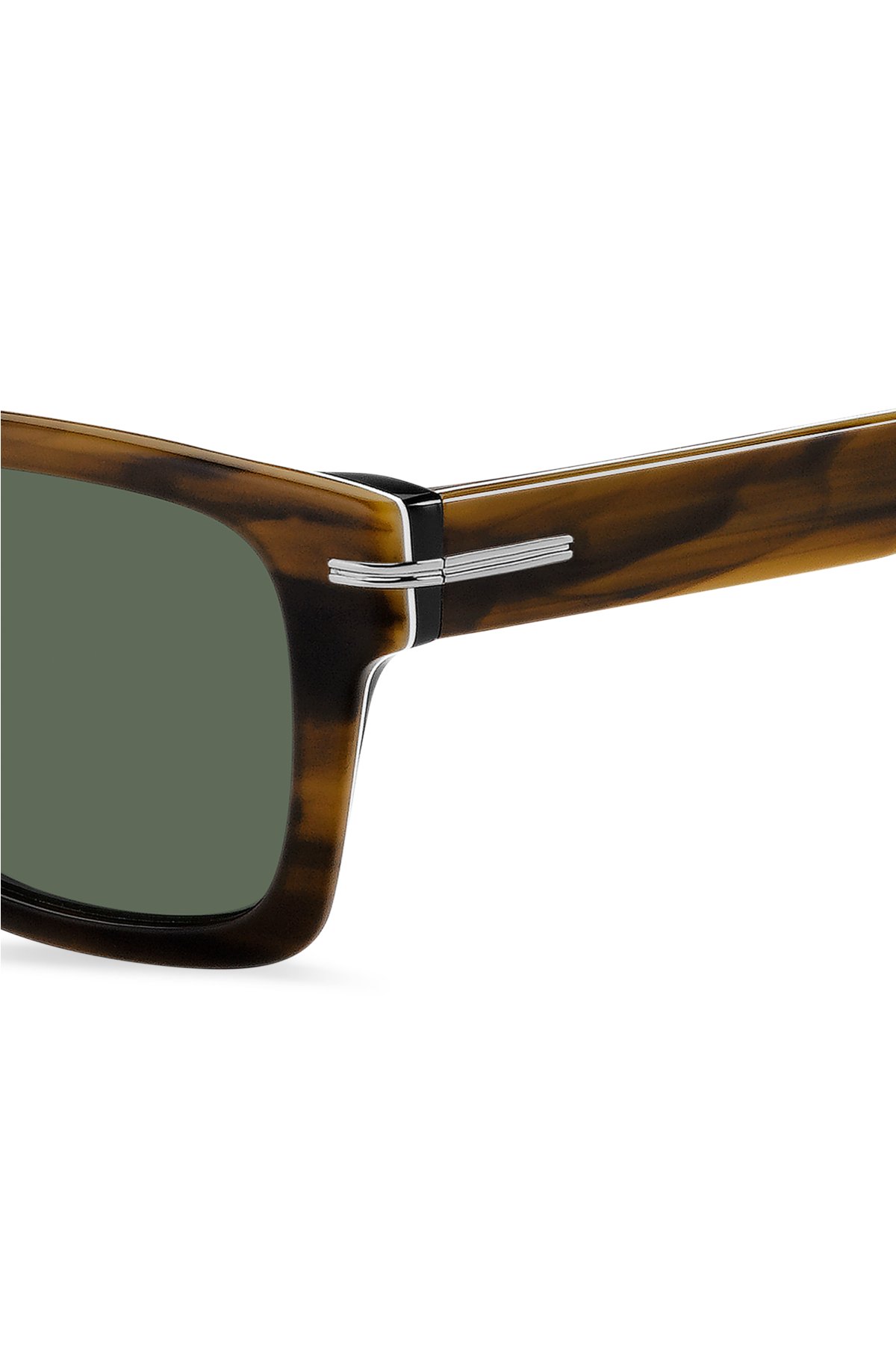 Patterned-acetate sunglasses with silver-tone hardware, Brown