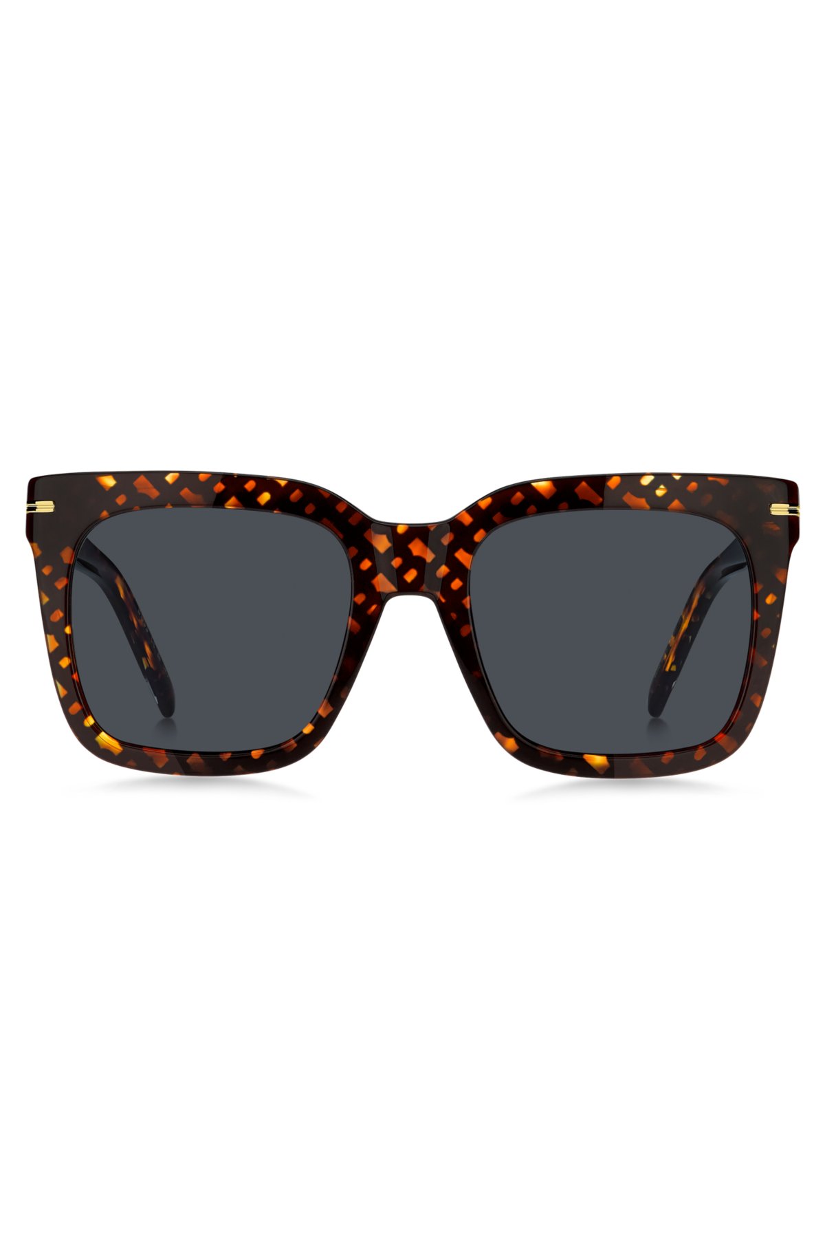 Monogram-patterned sunglasses with gold-tone hardware, Patterned