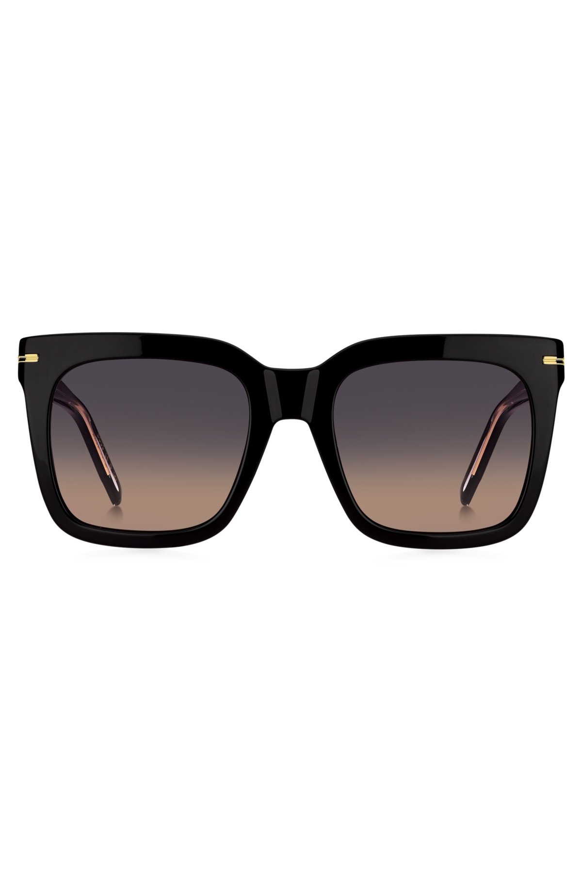 Black-acetate sunglasses with gold-tone hardware, Black