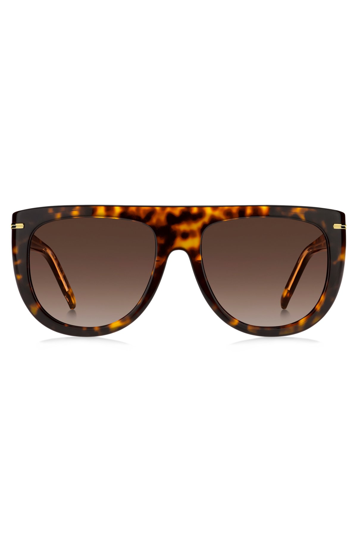 Havana-acetate sunglasses with gold-tone hardware, Patterned