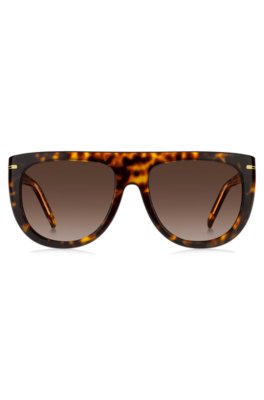 Boss Havana-acetate sunglasses with gold-tone hardware solglasögon dam – bild 2