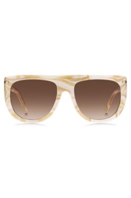 Patterned-acetate sunglasses with gold-tone hardware, Patterned