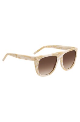 Boss Patterned-acetate sunglasses with gold-tone hardware solglasögon dam – bild 3