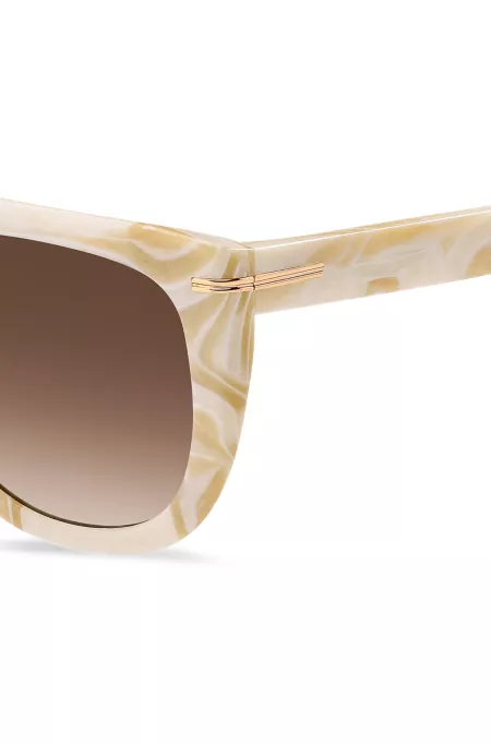Patterned-acetate sunglasses with gold-tone hardware