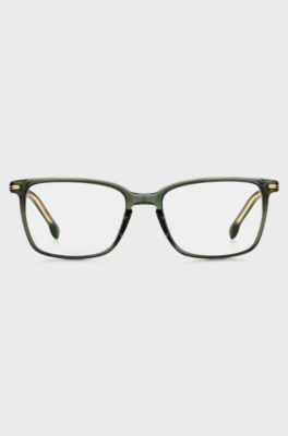 Green-acetate optical frames with gold-tone hardware, Green