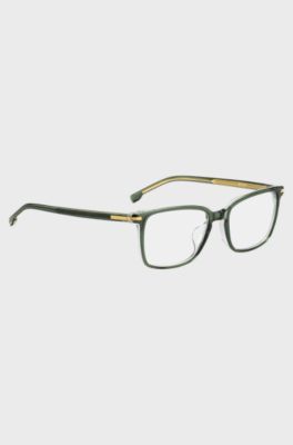 Green-acetate optical frames with gold-tone hardware, Green