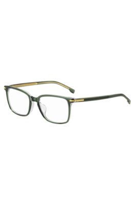 Green-acetate optical frames with gold-tone hardware, Green