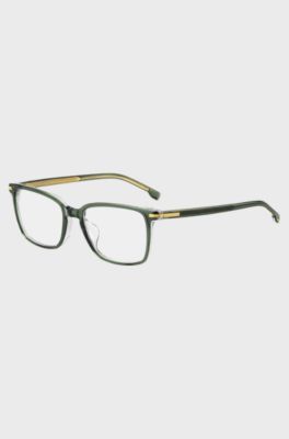 Green-acetate optical frames with gold-tone hardware, Green