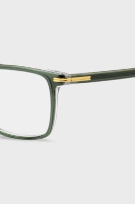 Green-acetate optical frames with gold-tone hardware, Green