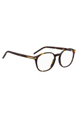 Havana-acetate optical frames with gold-tone hardware, Brown