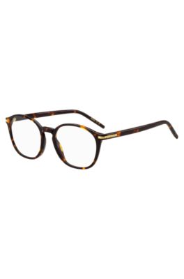 Havana-acetate optical frames with gold-tone hardware, Brown