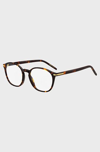 Havana-acetate optical frames with gold-tone hardware, Brown