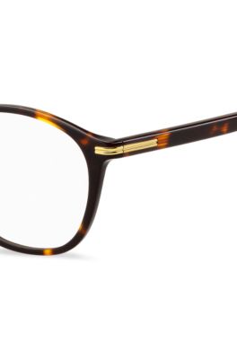 Havana-acetate optical frames with gold-tone hardware, Brown