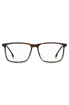 Havana-acetate optical frames with black-steel temples, Brown