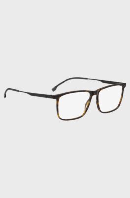 Havana-acetate optical frames with black-steel temples, Brown