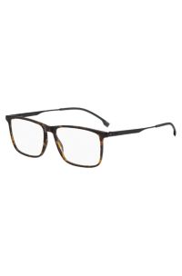 Havana-acetate optical frames with black-steel temples, Brown