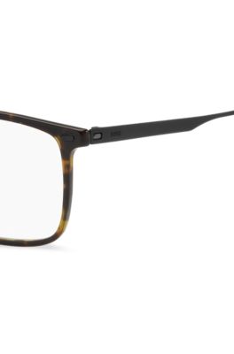 Havana-acetate optical frames with black-steel temples, Brown