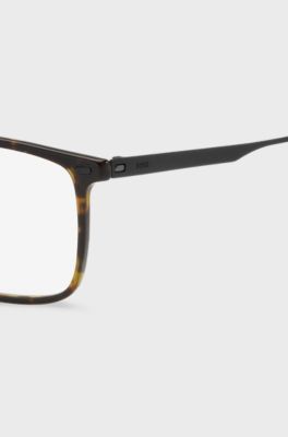 Havana-acetate optical frames with black-steel temples, Brown