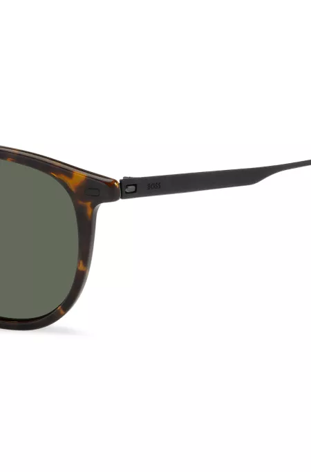 Havana-acetate sunglasses with steel temples