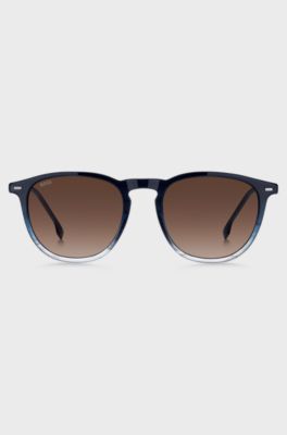 Sonnenbrille aus blauem Acetat mit Farbverlauf, Blau