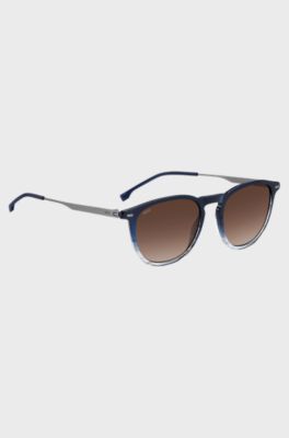 Sonnenbrille aus blauem Acetat mit Farbverlauf, Blau