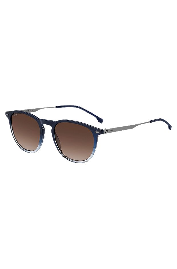 Blue-acetate sunglasses with gradient effect, Blue