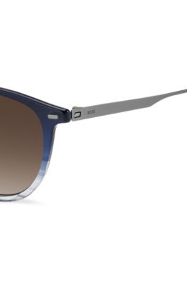 Sonnenbrille aus blauem Acetat mit Farbverlauf, Blau