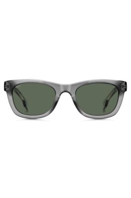 Grey-acetate sunglasses with 3D logo, Grey