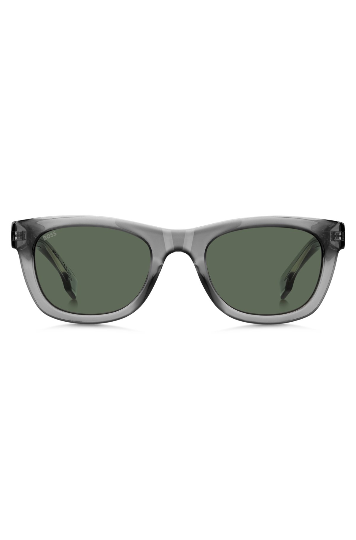 Grey-acetate sunglasses with 3D logo, Grey