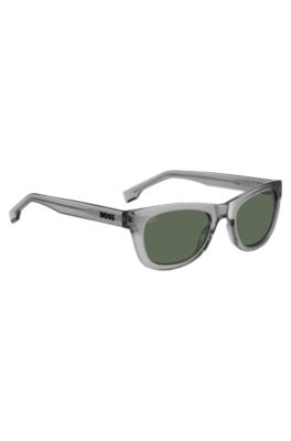 Grey-acetate sunglasses with 3D logo, Grey
