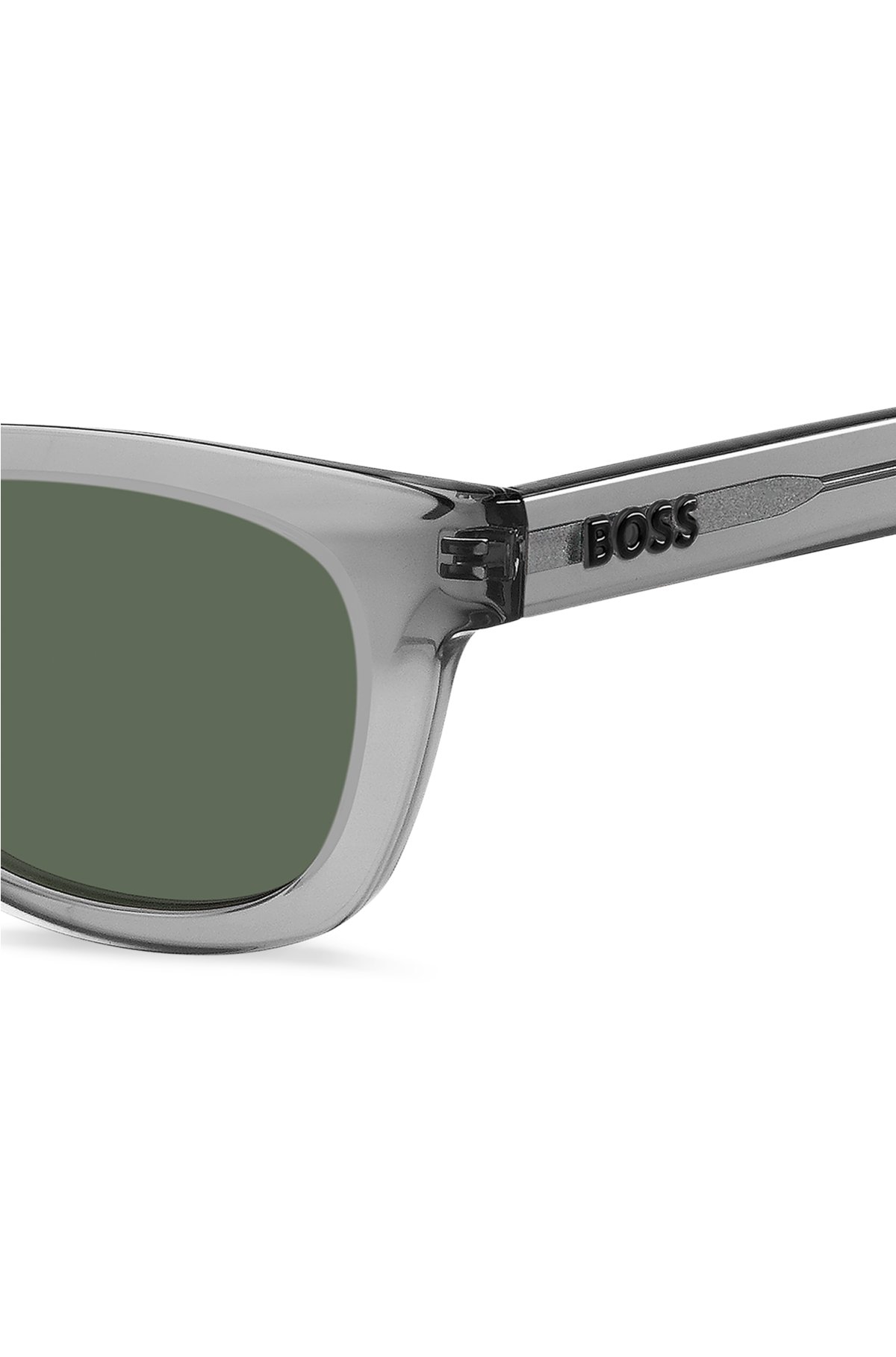 Grey-acetate sunglasses with 3D logo, Grey