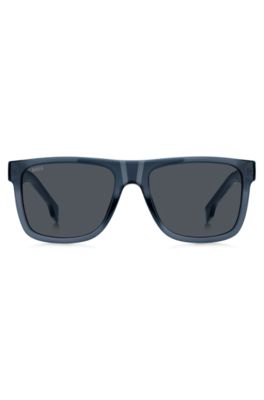 Blue-acetate sunglasses with 3D logo, Blue