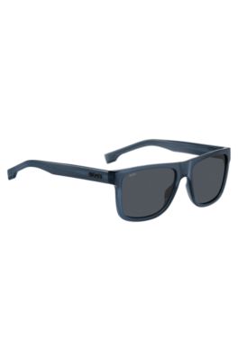 Blue-acetate sunglasses with 3D logo, Blue