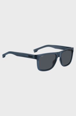 Blue-acetate sunglasses with 3D logo, Blue