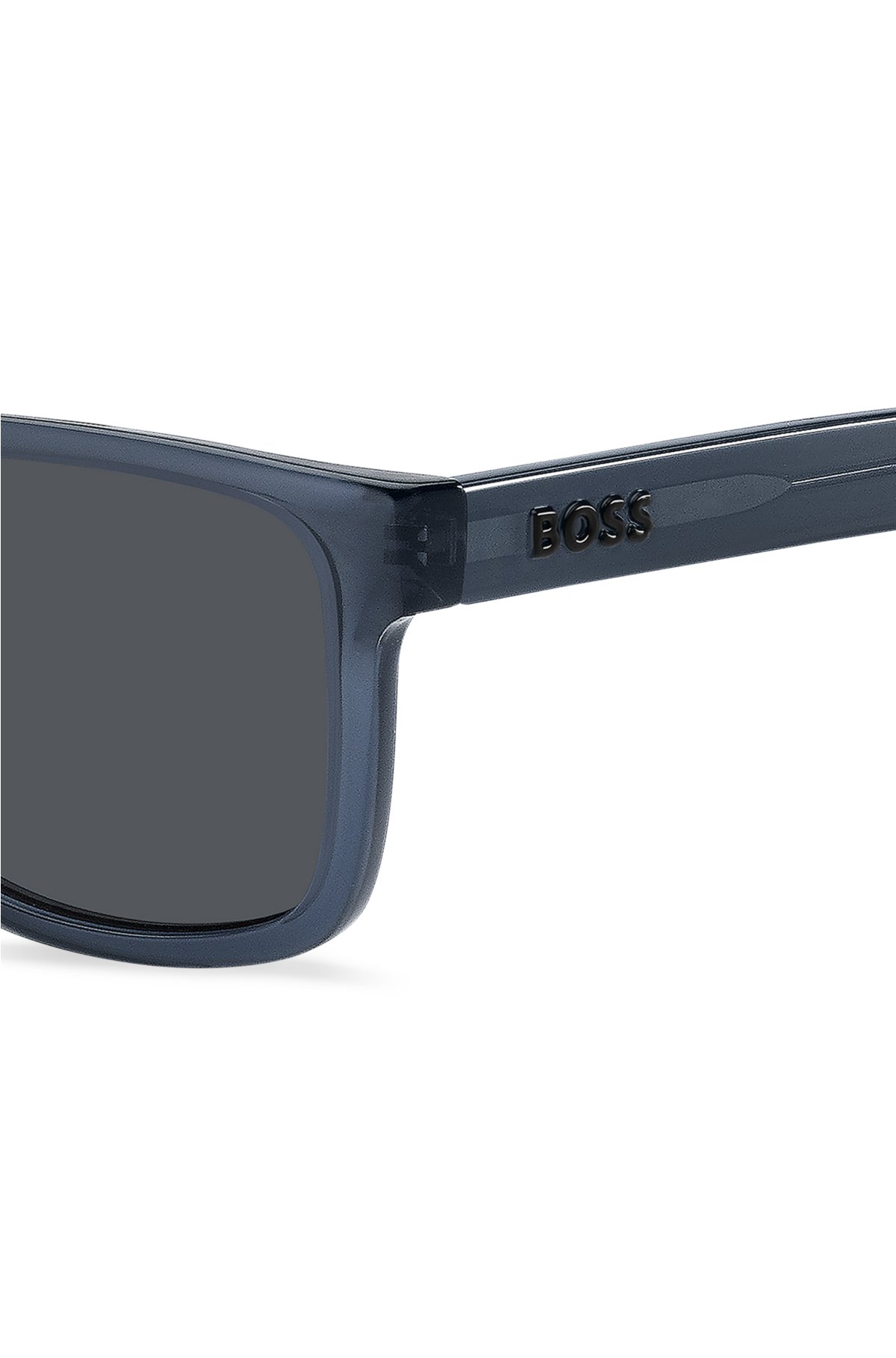 Blue-acetate sunglasses with 3D logo, Blue